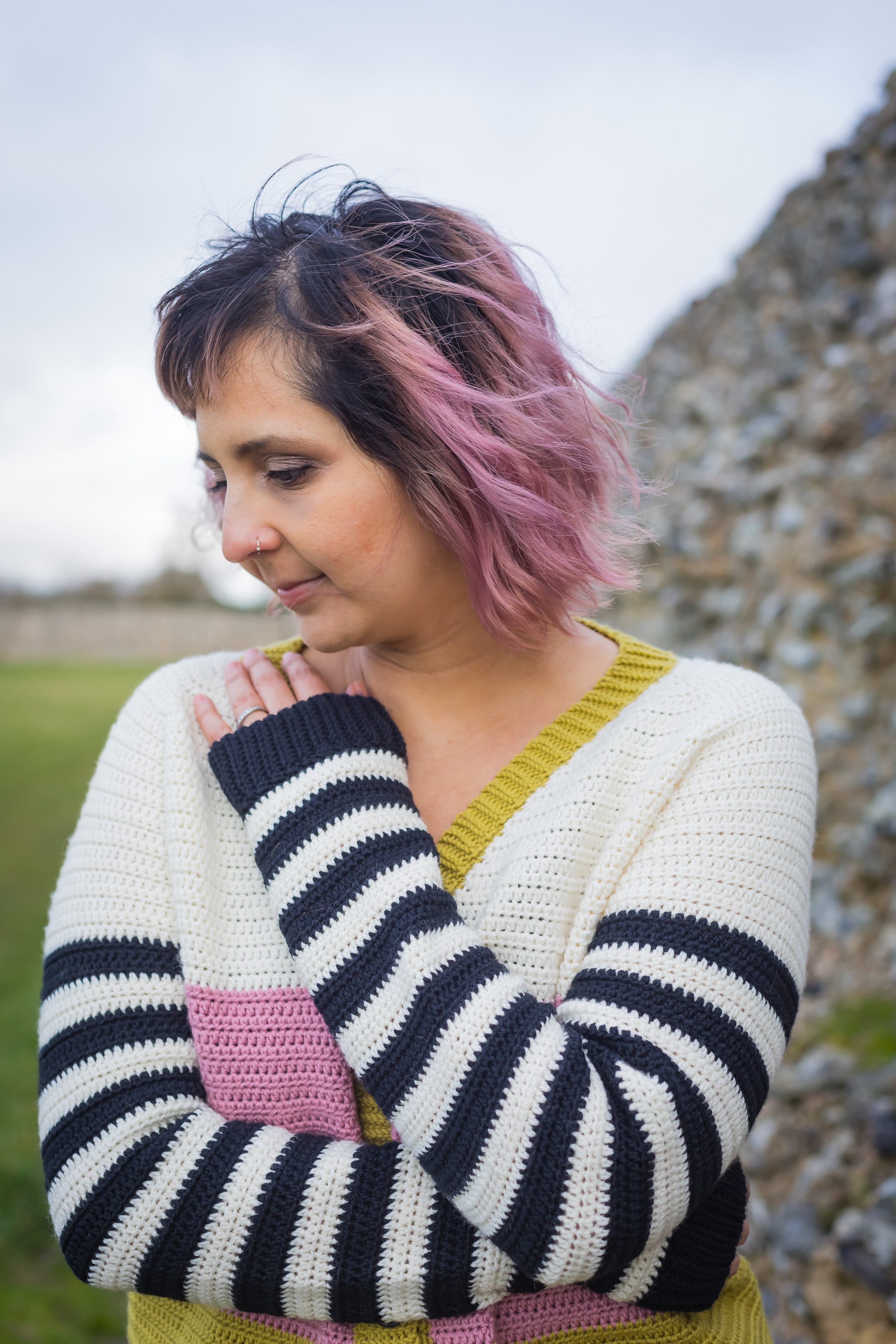 45R ■ KNITレジメンストライプBLOUSE Jayus Cardigan — Nomad Stitches